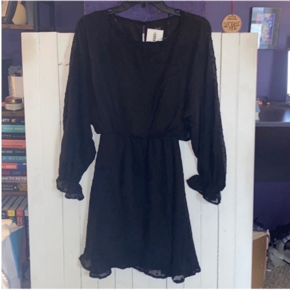 Lumiere Urban Outfitters Long Sleeve Mini Dress Black Size M